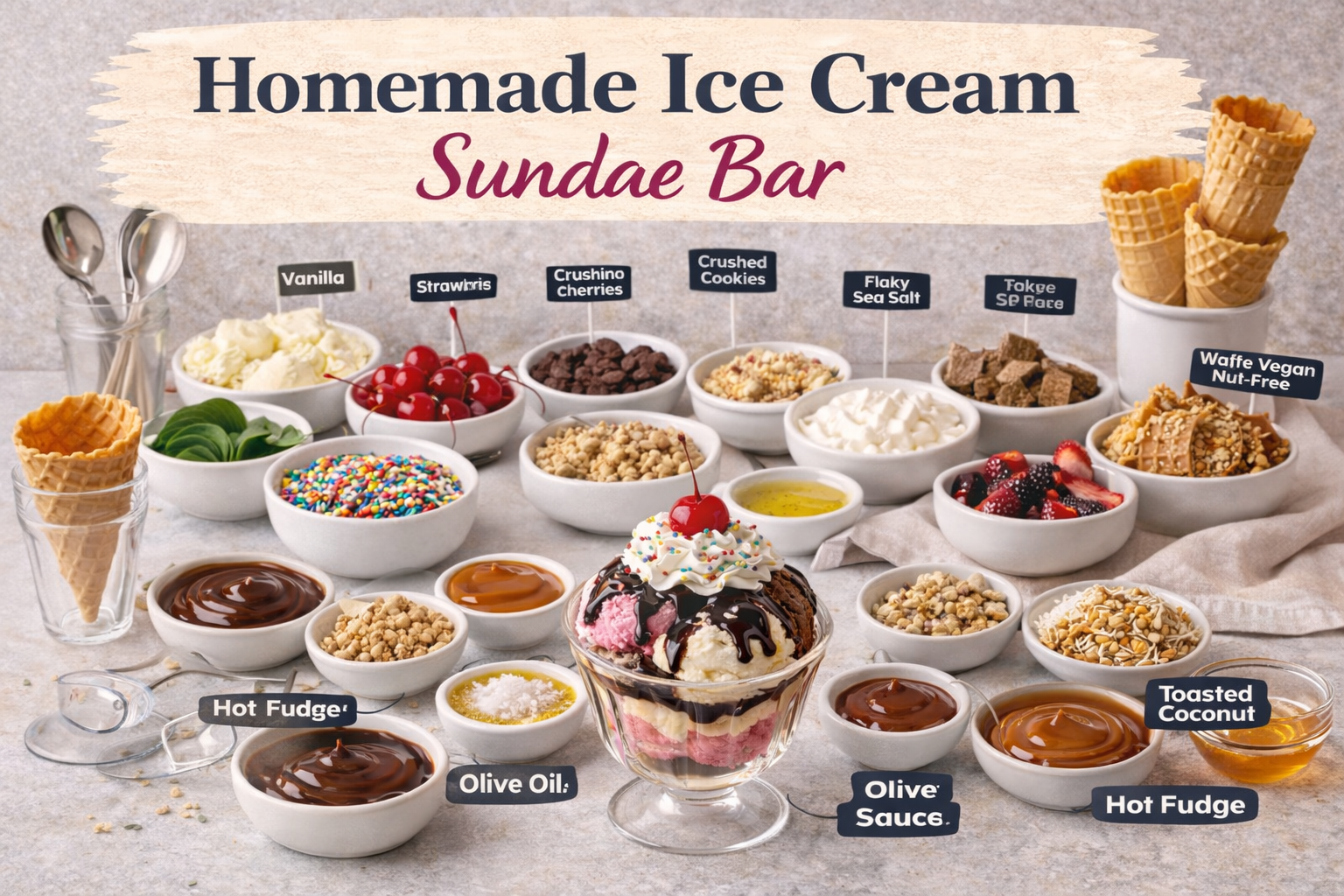 Homemade Ice Cream Sundae Bar Homemade Ice Cream Sundae Bar